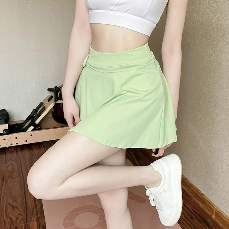 Women Anti-Awkward Skirt Sportswear Yoga Running Bowknot Bottoms Summer Fitness Breathable Skirts Jogging Running Shawl Outdoor