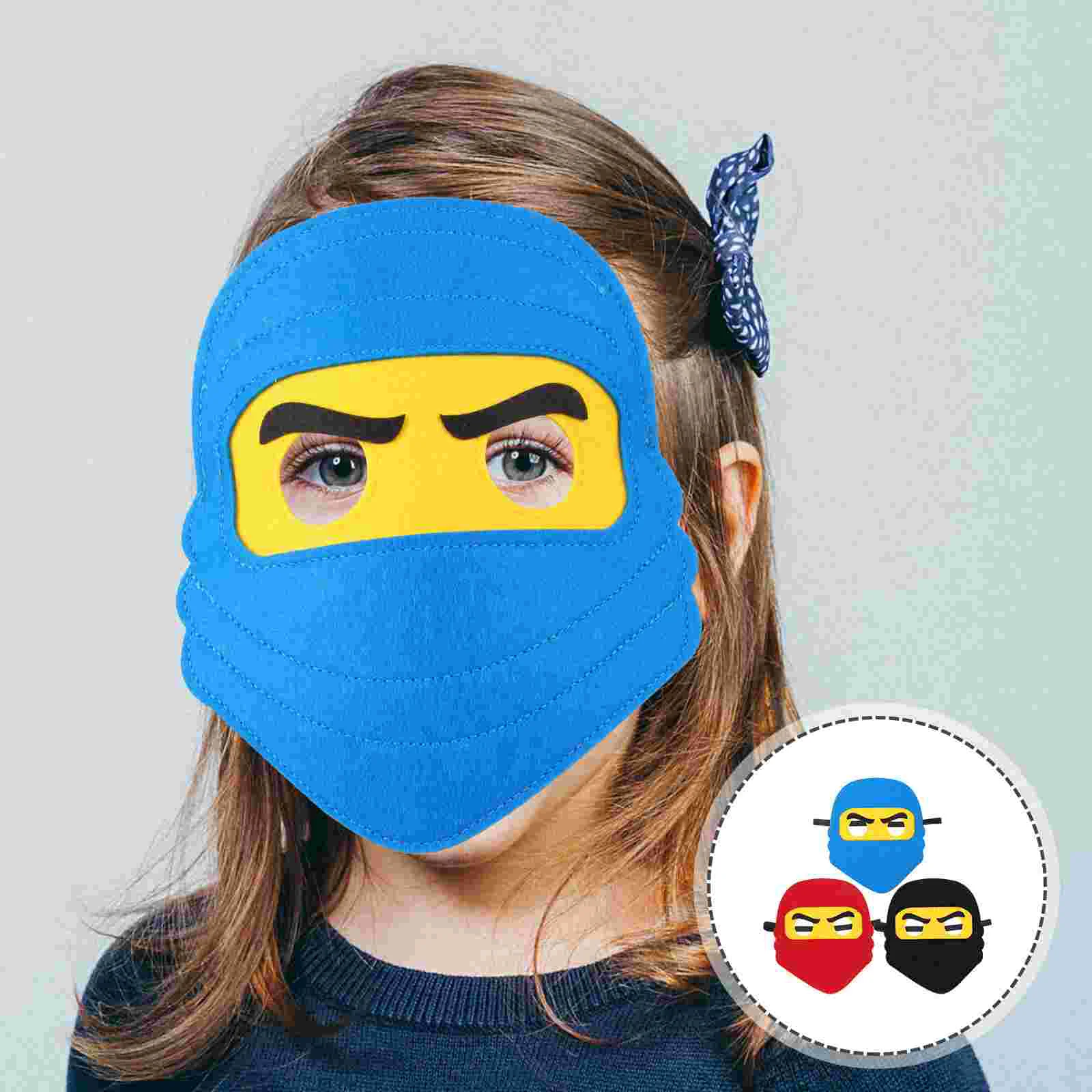 3 Pcs Children's Party Mask Holiday Masks for Kids Halloween Face Mardi Gras Felt Childs