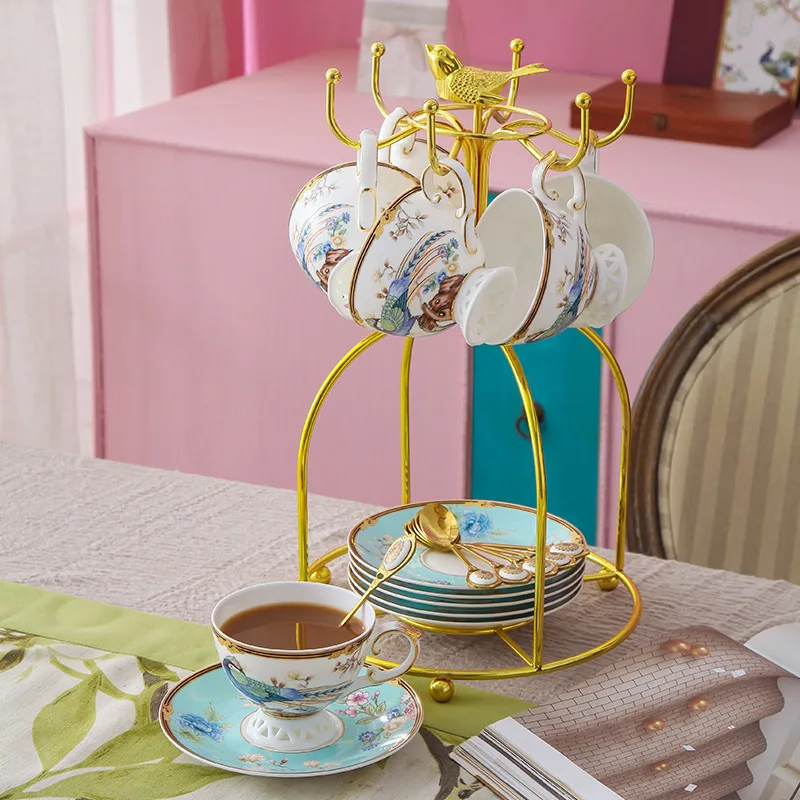 Middle East British Afternoon Tea Set - Luxury Bone China Ceramic Coffee Cup Saucer Set European Elegant Exquisite Tableware