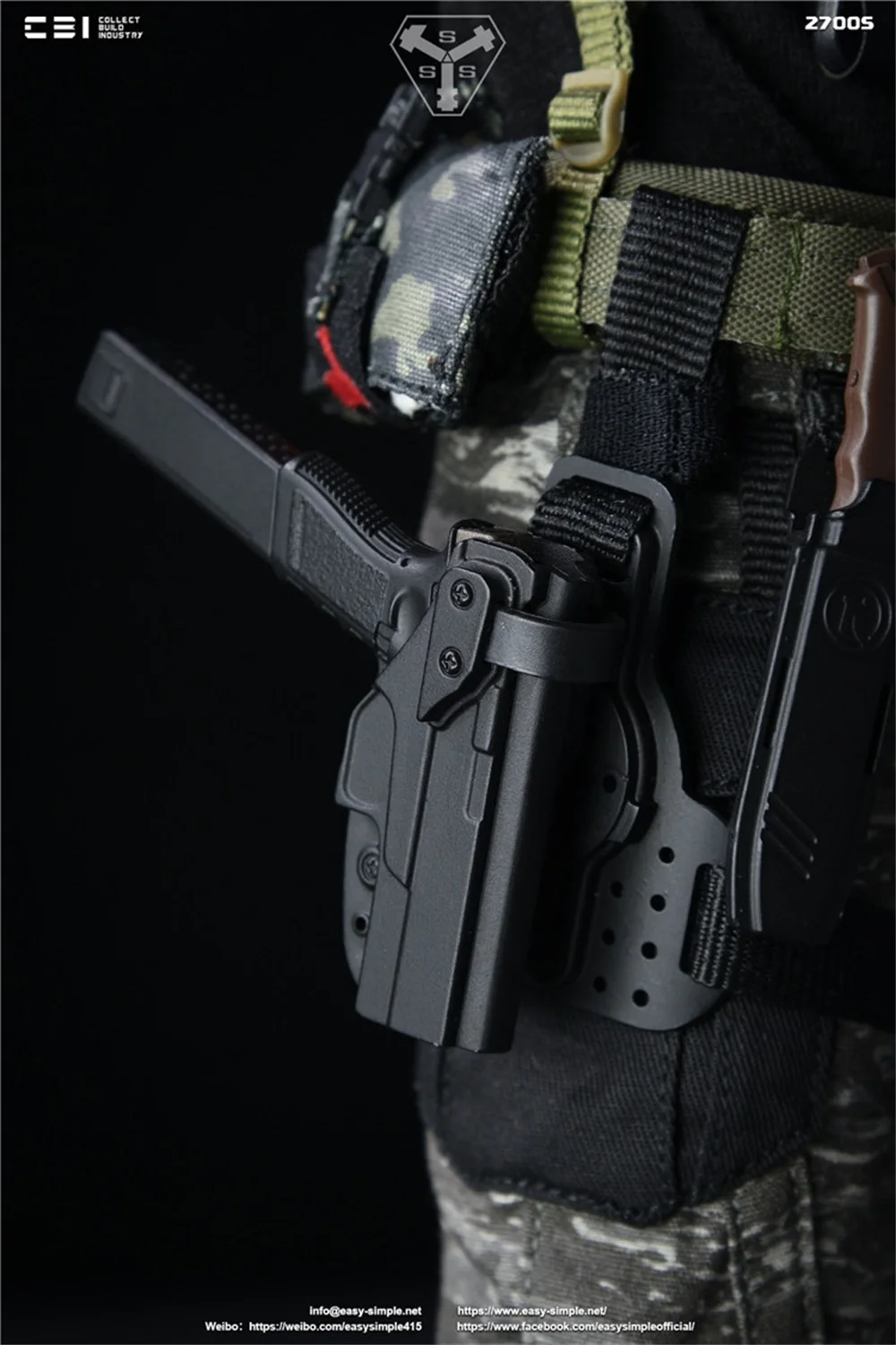 1/6 Easy & Simple ES 27005 Task Force 58 PO1 Brad Special Army Mini zabawki Model G34 zestaw kabura noga dla 12 \