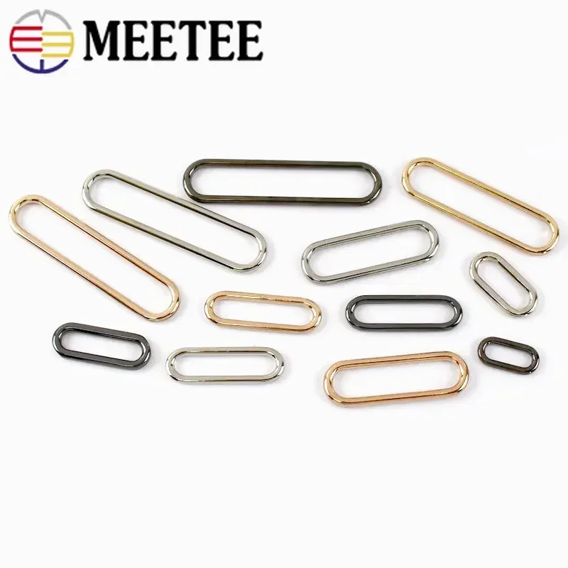 20Pcs 15-60mm Oval Metal Buckles for Shoes O D Ring Clasp Bag Strap Hooks Windbreaker Adjustment Buttons DIY Garment Accessories