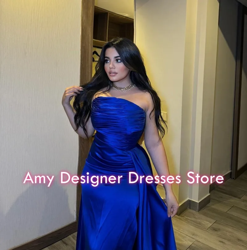 Eleganckie Sukienki Wieczorowe 2026 Bez Rękawów Syrenka Sukienka na Imprezę Galę Bez Ramiączek Falbany Wykwintne Suknie Balowe Szyte na Miarę