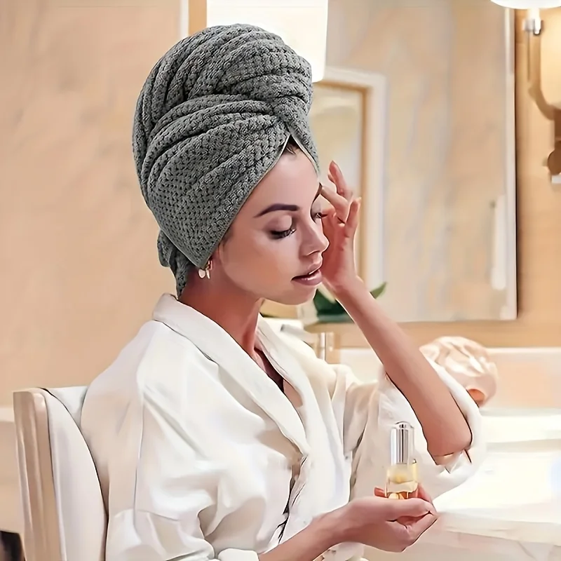 Women's Quick-Dry Hair Towel Wrap Compatible for Thick/Curly Hair -High-Absorbency Microfiber Turban,Post-Swim&Shower Hair Dryin