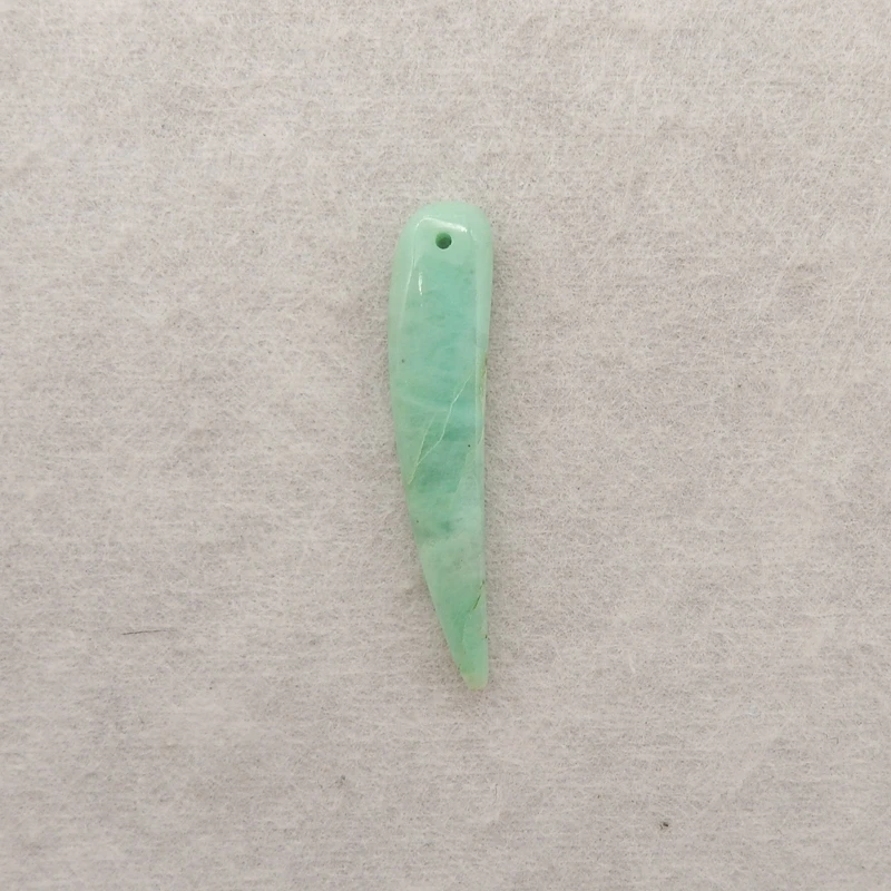 

Natural Amazonite Pendant Gemstone Beads 36x8x4mm Handmade Jewelry for Women 2.1g