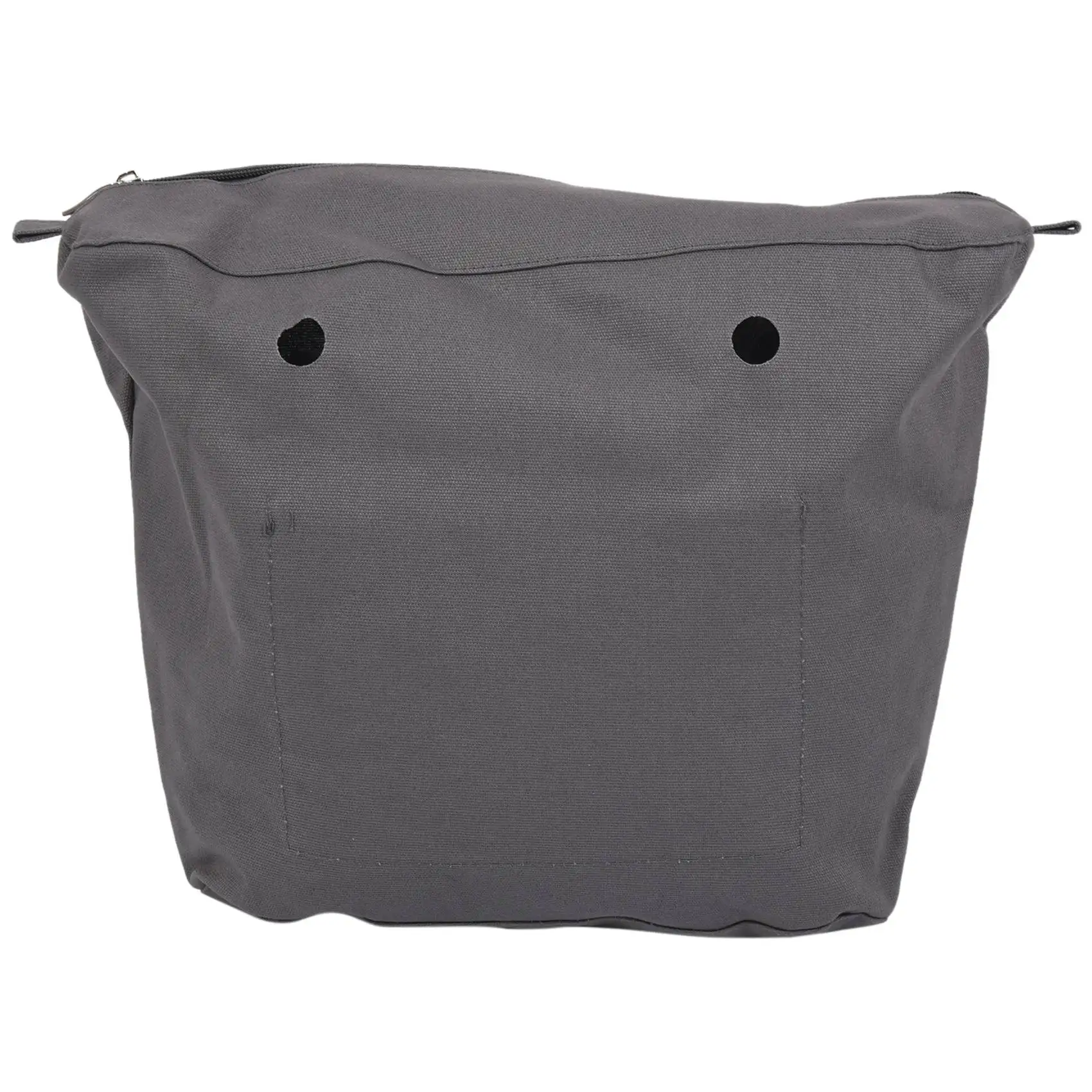 Waterproof Solid Canvas Insert Inner Lining Insert Zipper Pocket for Obag O Bag Handbag Bag Deep Gray