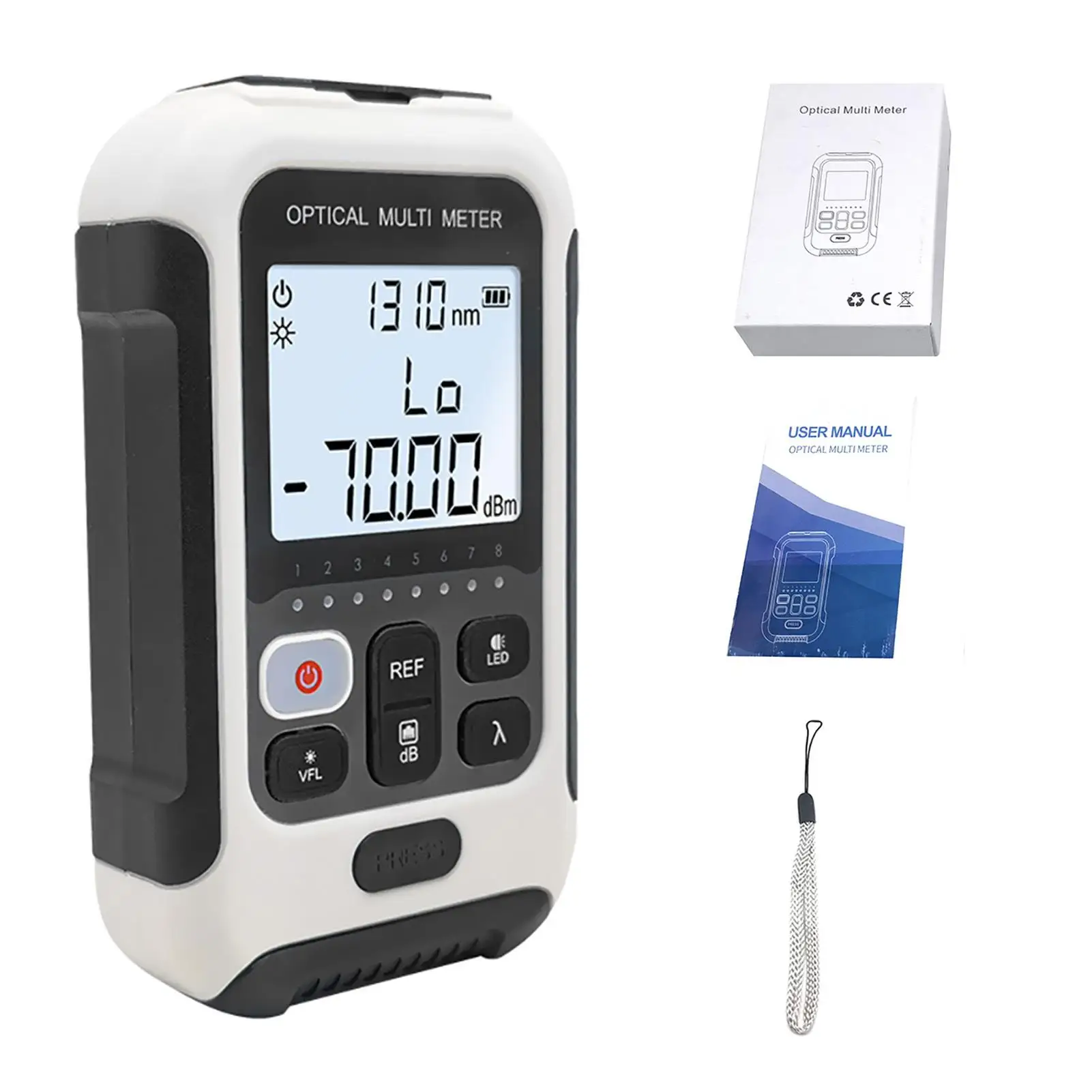 

Fiber Optic Power Meter Multifunctional ABS White for communication Engineering Testing Tool