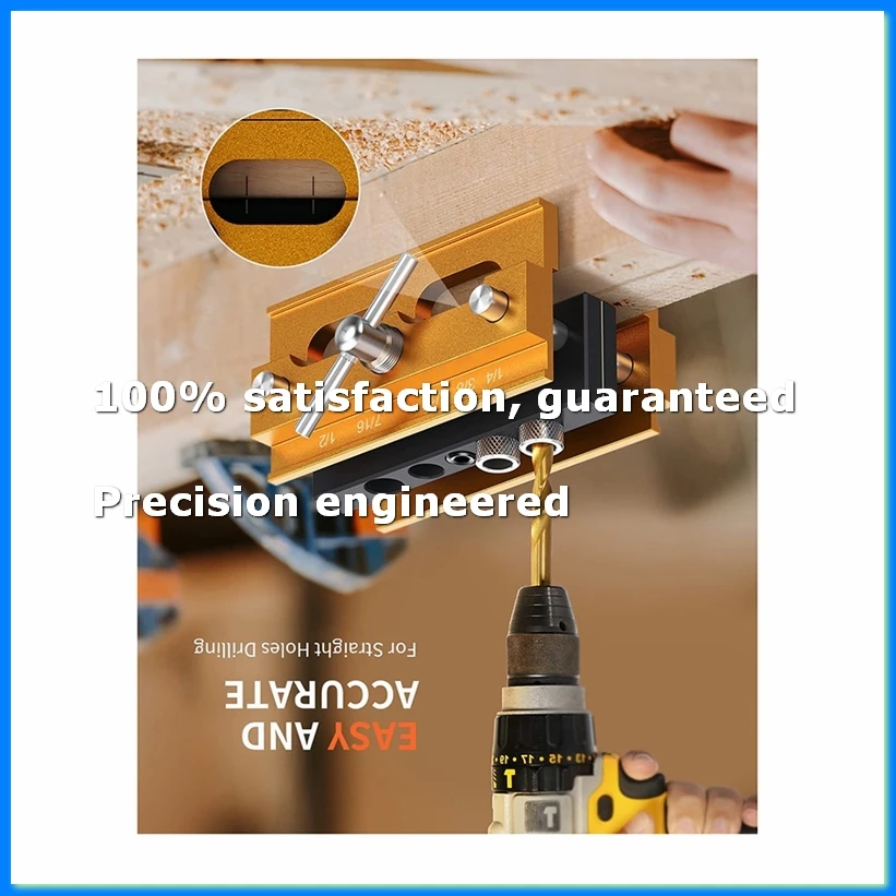 

Self Centering Doweling Jig, for Straight Holes, Adjustable Width Woodworking Locator Set with 6 Drill Guide Bushings-ABAM