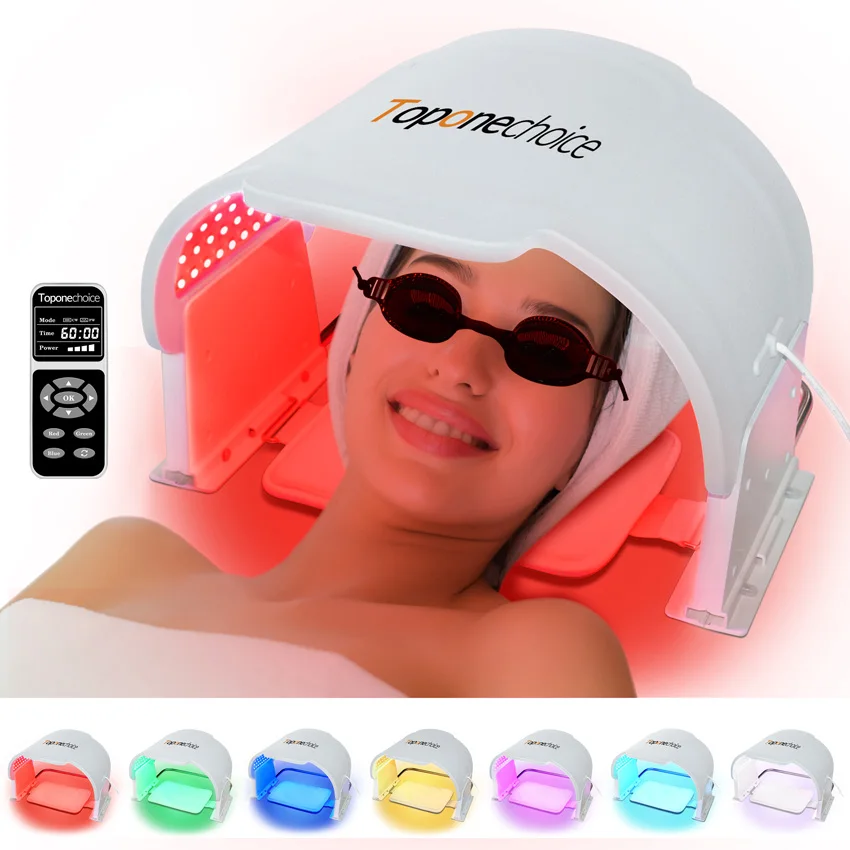 7 Colors 3 in 1 LEDs Silicone Facial Mask PDT Red Light Therapy Machine Face & Body SPA Skin Rejuvenation Tightening Anti-aging