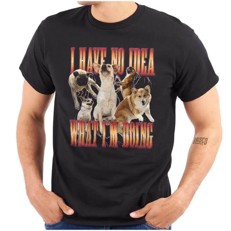 تي شيرت مضحك للكلاب ليس لدي فكرة ما أفعله للنساء أو الرجال برقبة دائرية