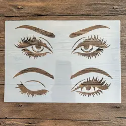 Plantillas de pupila de belleza de ojos A4, pintura de pared DIY, álbum de recortes para colorear, álbum de relieve, plantilla de tarjeta de papel decorativo, pared, 29x21cm