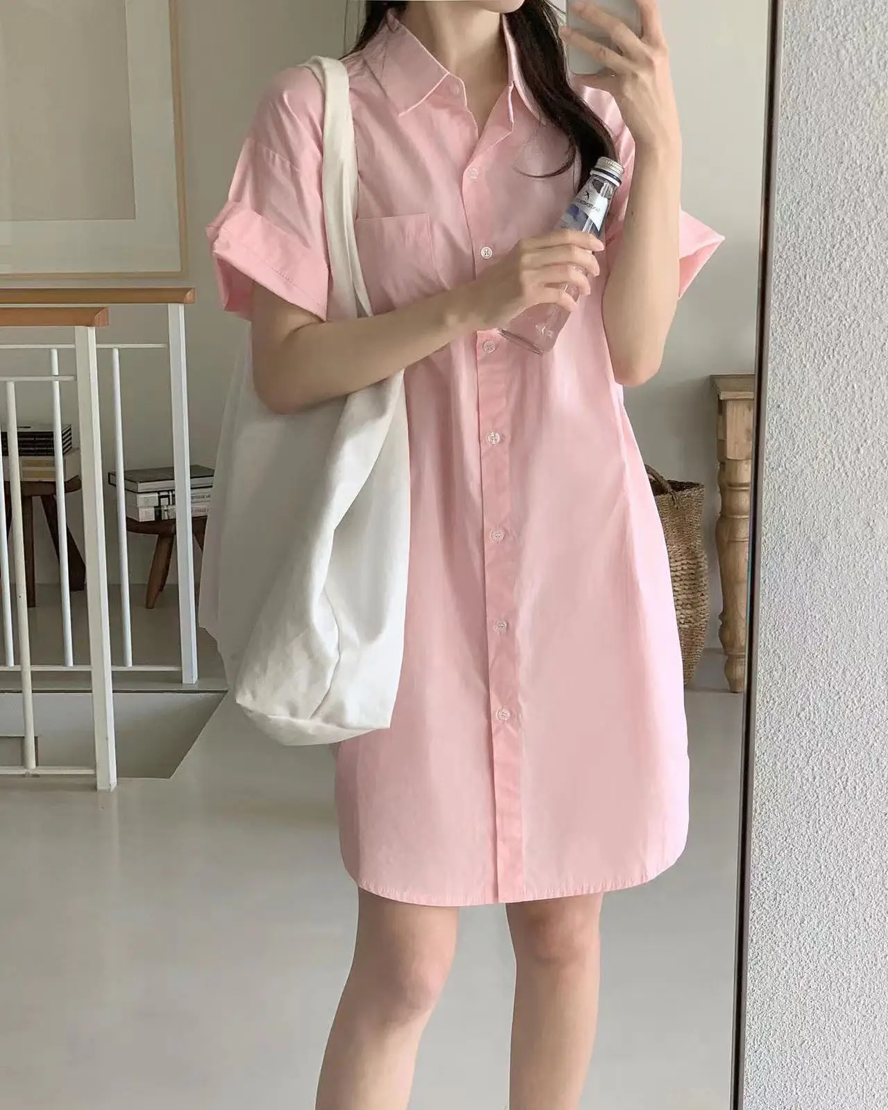 

Ele ort Sve irt Dr Women Summer 2025 Slimming Hong Kong Sle Retro Chic Dr Pure Color Commute Sle Co...