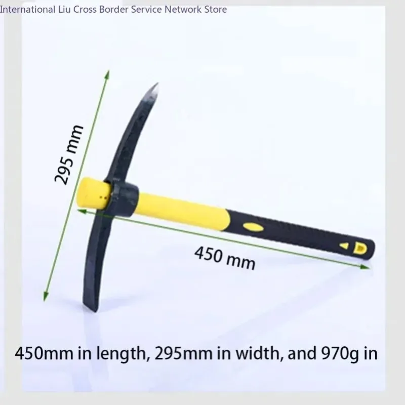 Fiberglass Handle Pickaxe Hoe, Heavy Duty Steel Garden Mattock for Camping Digging Weeding