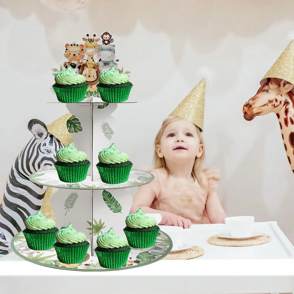 Jungle Animals Cake Stand Wild One Birthday Party Decoration Kids Boy Baby Shower Forest Jungle Safari Theme Party Supplies