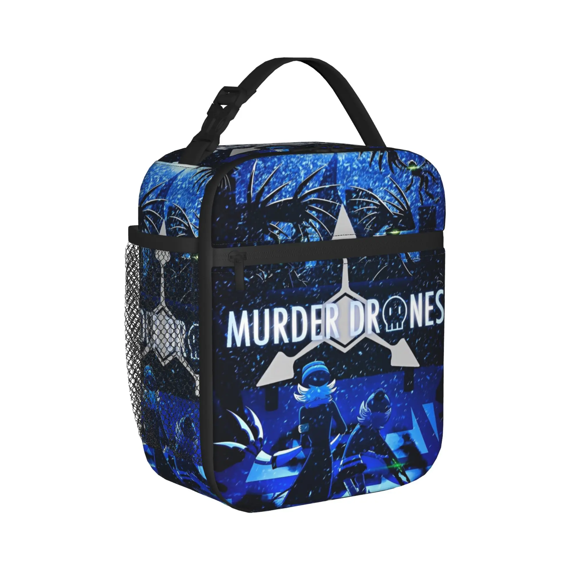 Murder Drones  Insulated Lunch Bag Leakproof Black Comedy Science Fiction Lunch Container Cooler Bag Tote Lunch Box Work  Travel