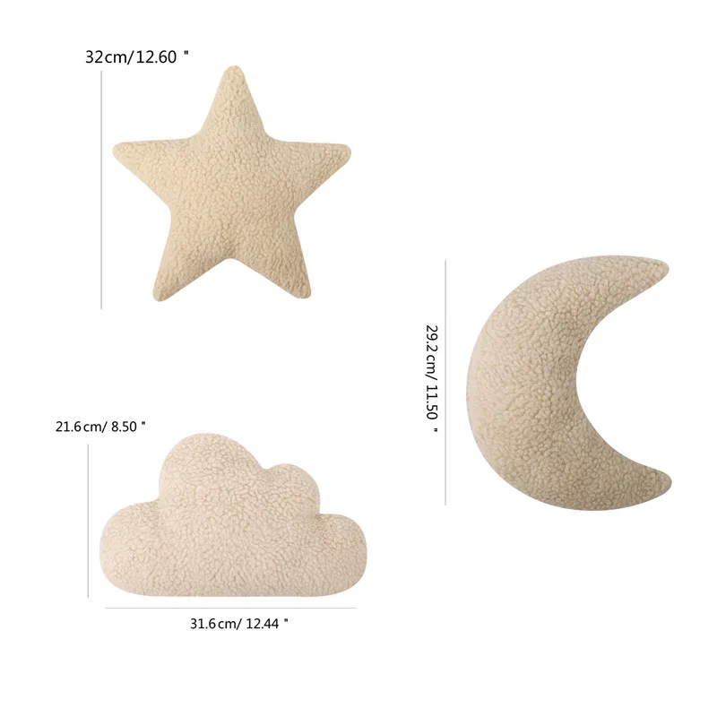 Baby Photography Props Stuffed Cloud Moon Star Plush Pillow Soft Cushion Cloud Stuffed Plush Toys For Children Kids Pillow Gift