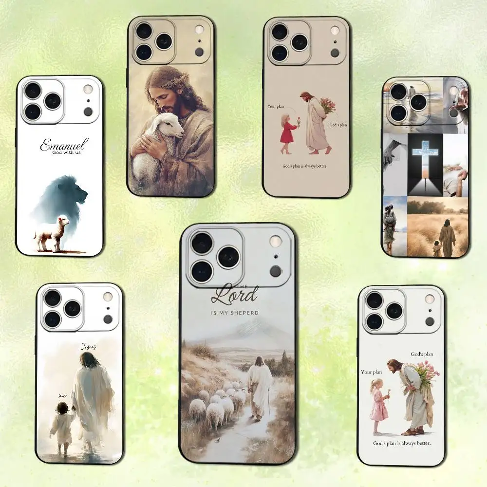 

Christianity Faith Holy Jesus Phone Case For iPhone 14,13,17,12,11,16,15,Plus,Pro Max,XS,X,XR,SE,Mini,Soft Silicone Black Cover