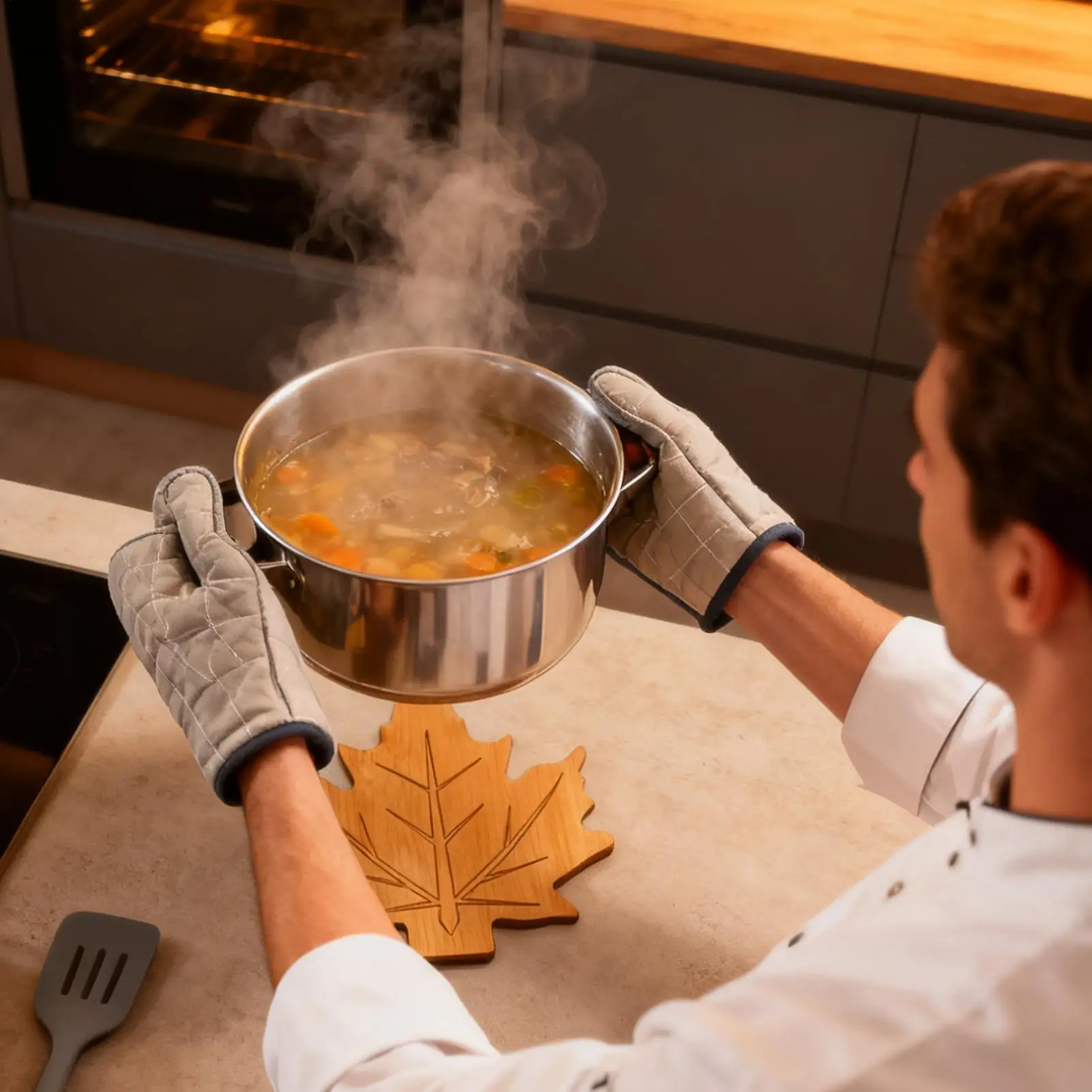 

Trivet Mats Set Wooden Placemat Heat Resistant Pot Holders For Home Dormitory Restaurant Dining Table Apartment Pizzeria Dish