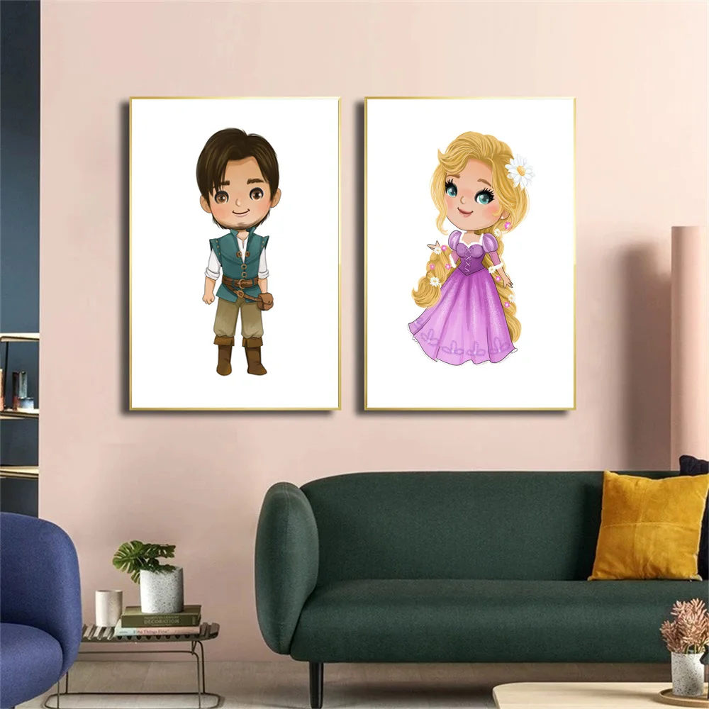 MINISO Disney Rapunzel Tangled Canvas Poster Rapunzel Tangled Themed Wall Art Prints For Nursery Girls Boys Room Home Decor