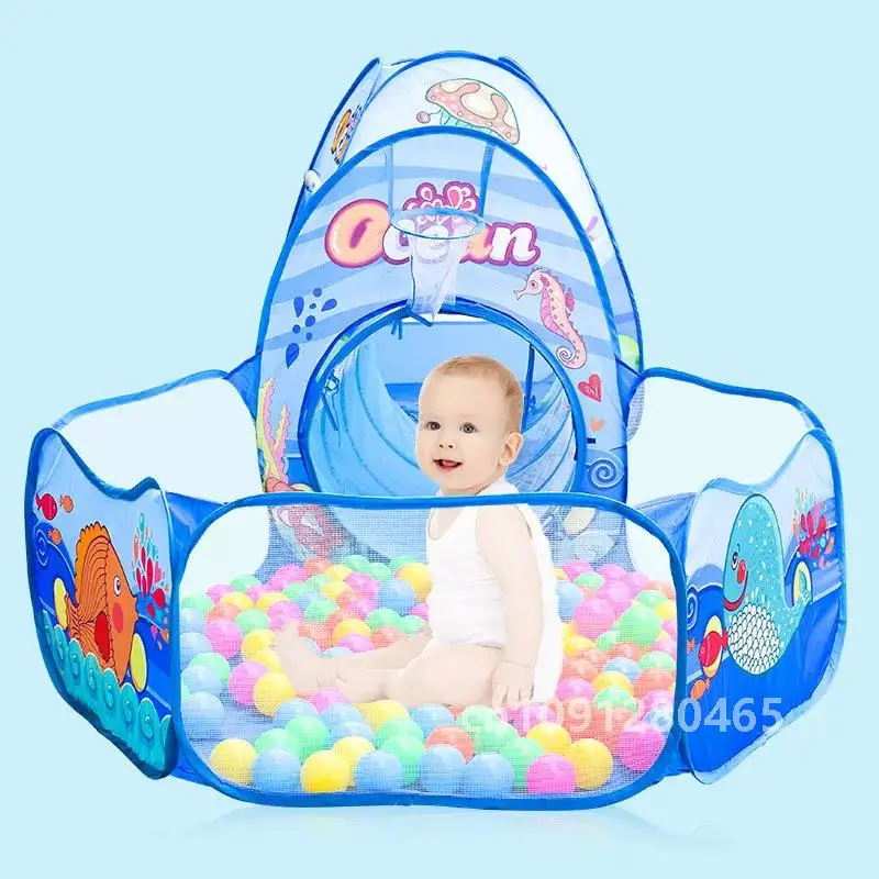 Piscine à balles portable 3 en 1 pour enfants, parc à balles pour bébé, tente pour enfants, tunnel d'inoling, aire de jeux pour enfants, cour, piscine sur le toit, cadeau