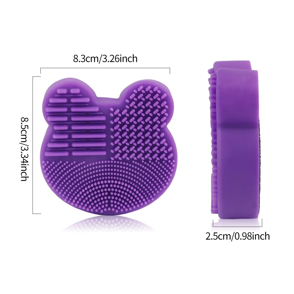 1pc Silicone Makeup Brush Cleansing Mat Wet Dry Double Use Brush Cleaner Bear Shaped Comestic Brush Washing Tool