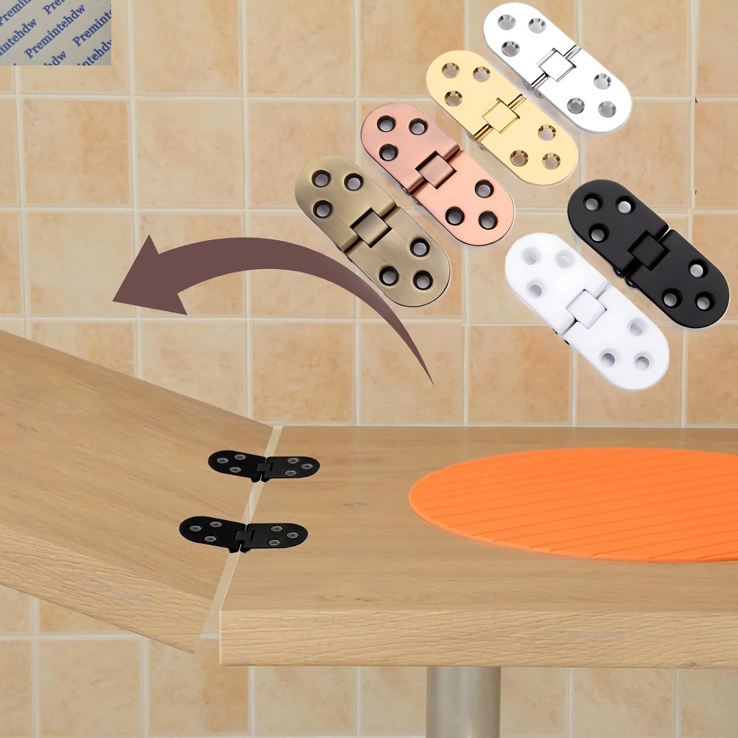 

10Pcs Zinc 180 Degrees Flip Top Hinge Folding Table Butler Tray