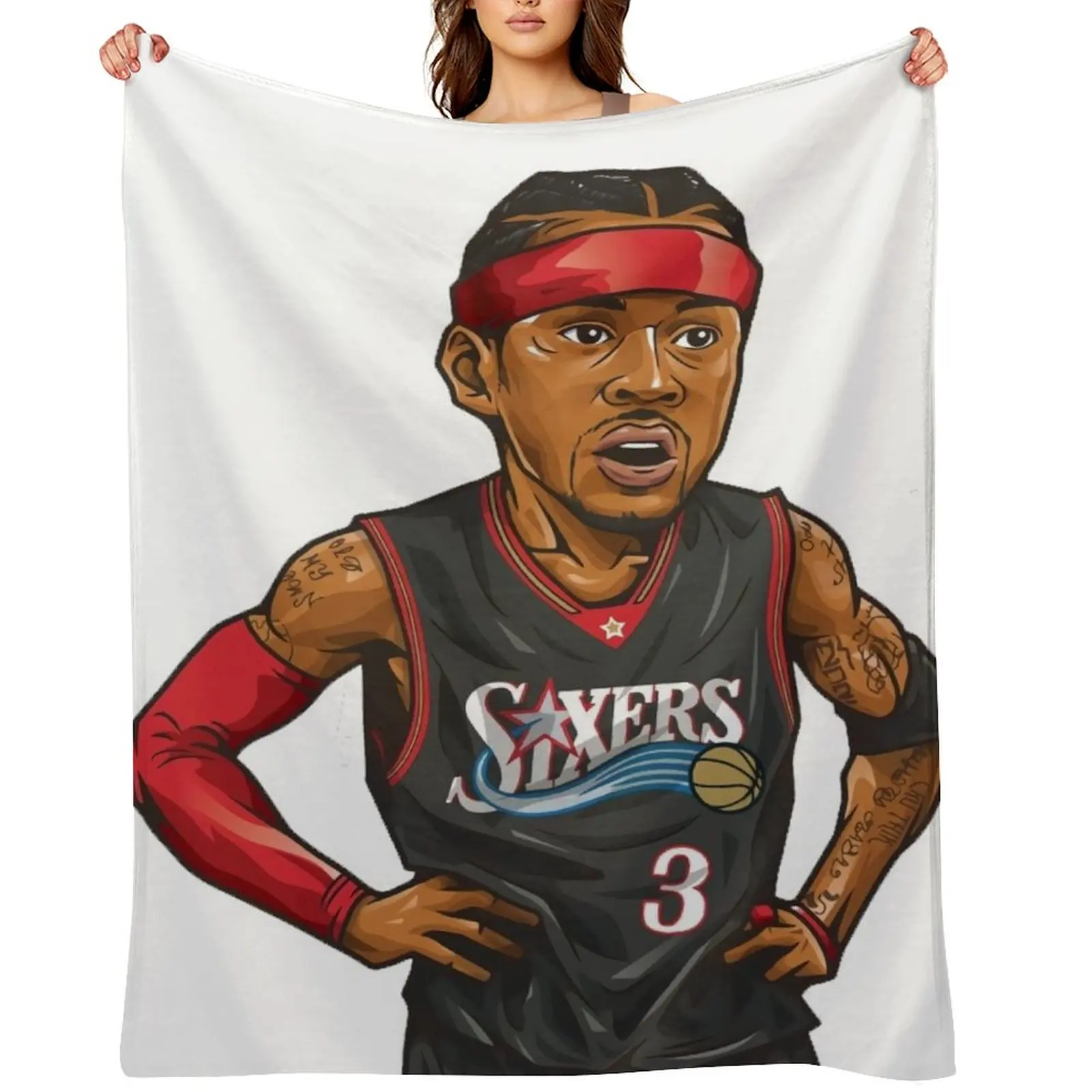 

Allen Iverson 3 Art Chibi Throw Blanket Multi-Purpose Blankets Sofas Of Decoration For Baby Blankets