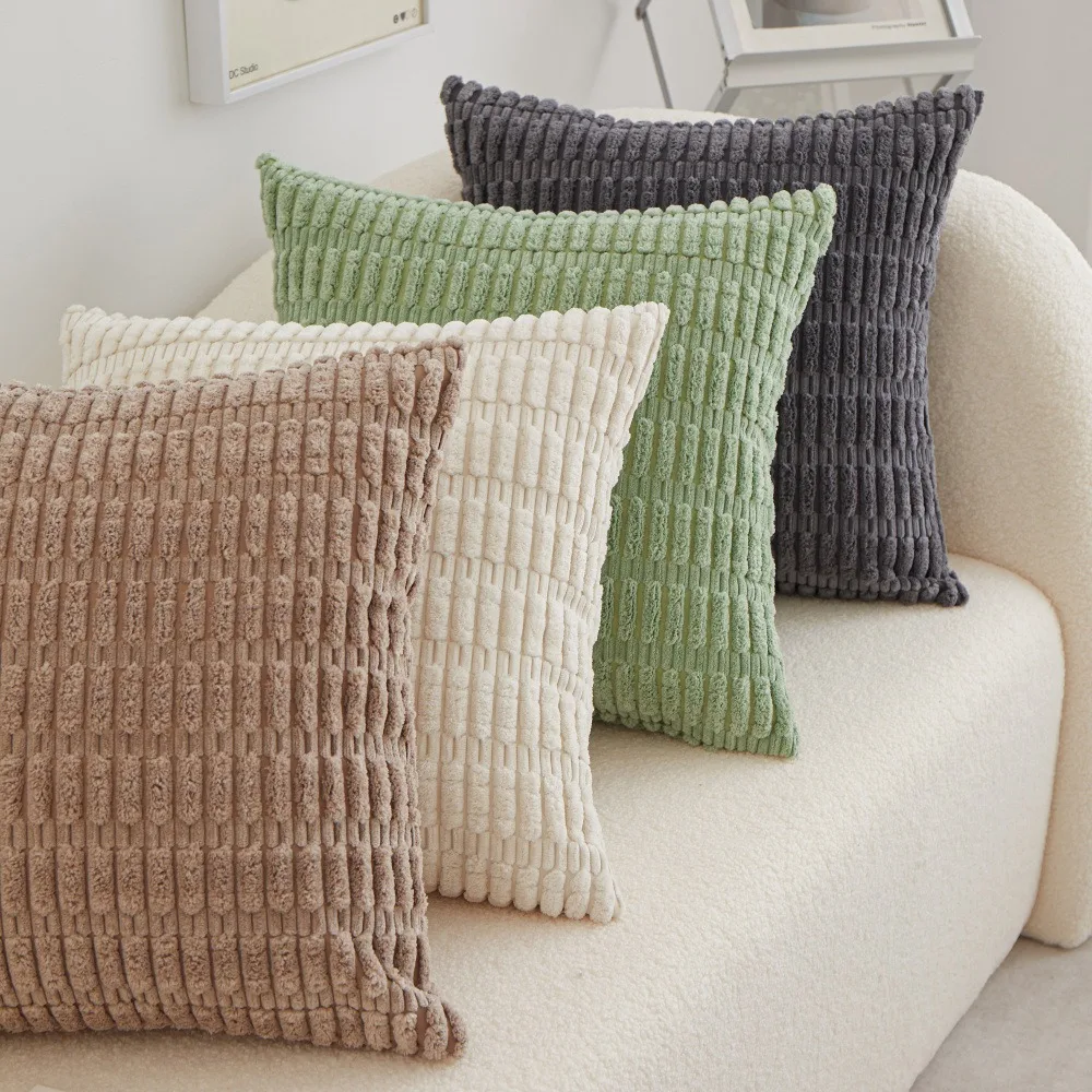 Luxury Nordic style office sofa throw pillow square corn velvet pillowcase lumbar pillow living room cushion pillow pad cover