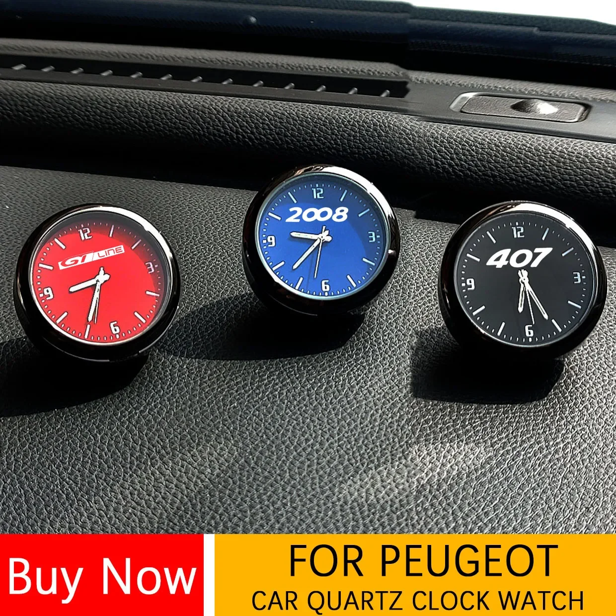 Horloge de décoration à Quartz pour voiture, tableau de bord automatique, pour Peugeot 4008 508 407 308 307 208 207 206 RCZ 5008 GT Line GT GTI Sport Gti