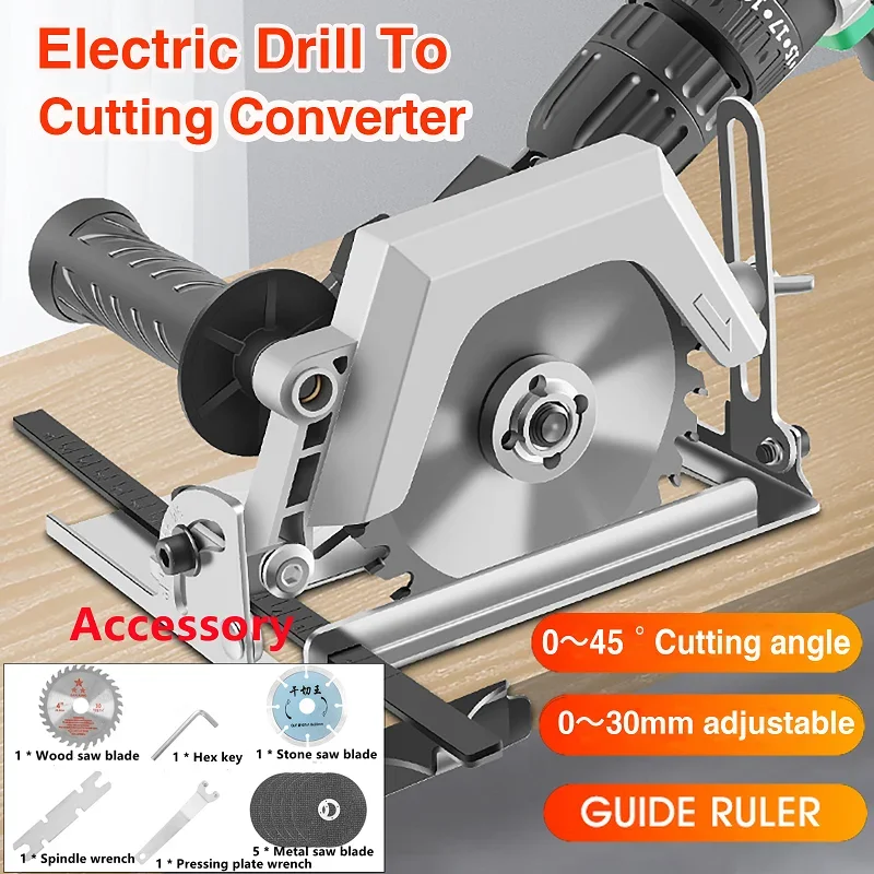 Electric Drill to Electric Circular Saw Head Adapter Table Saw Woodworking Tool Angle Grinder Modified Attachment