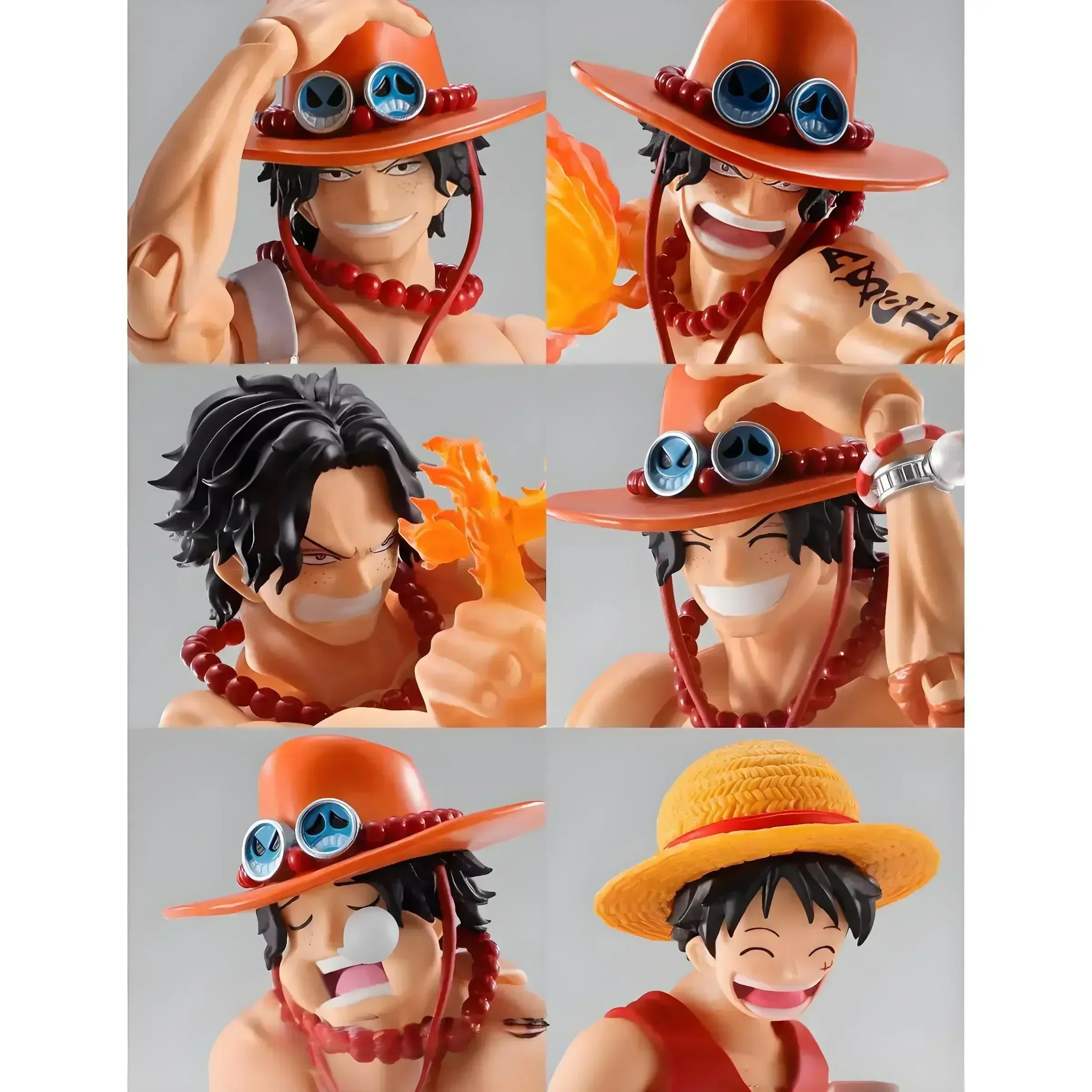 Figura de Ação One Piece SHF Portgas D Ace Fire Fist Replicate ver Poseable Articulada para Colecionadores de Anime