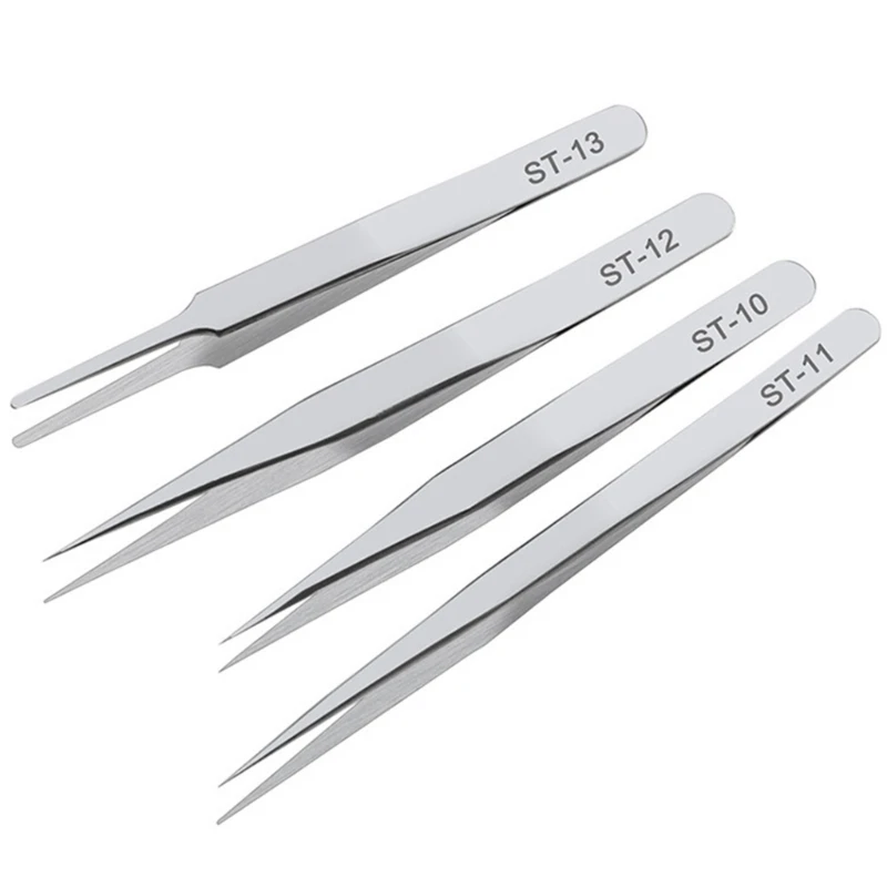 Stainless Steel 430 Anti-iodine Tweezers Long Straight Forceps 12.5-30cm