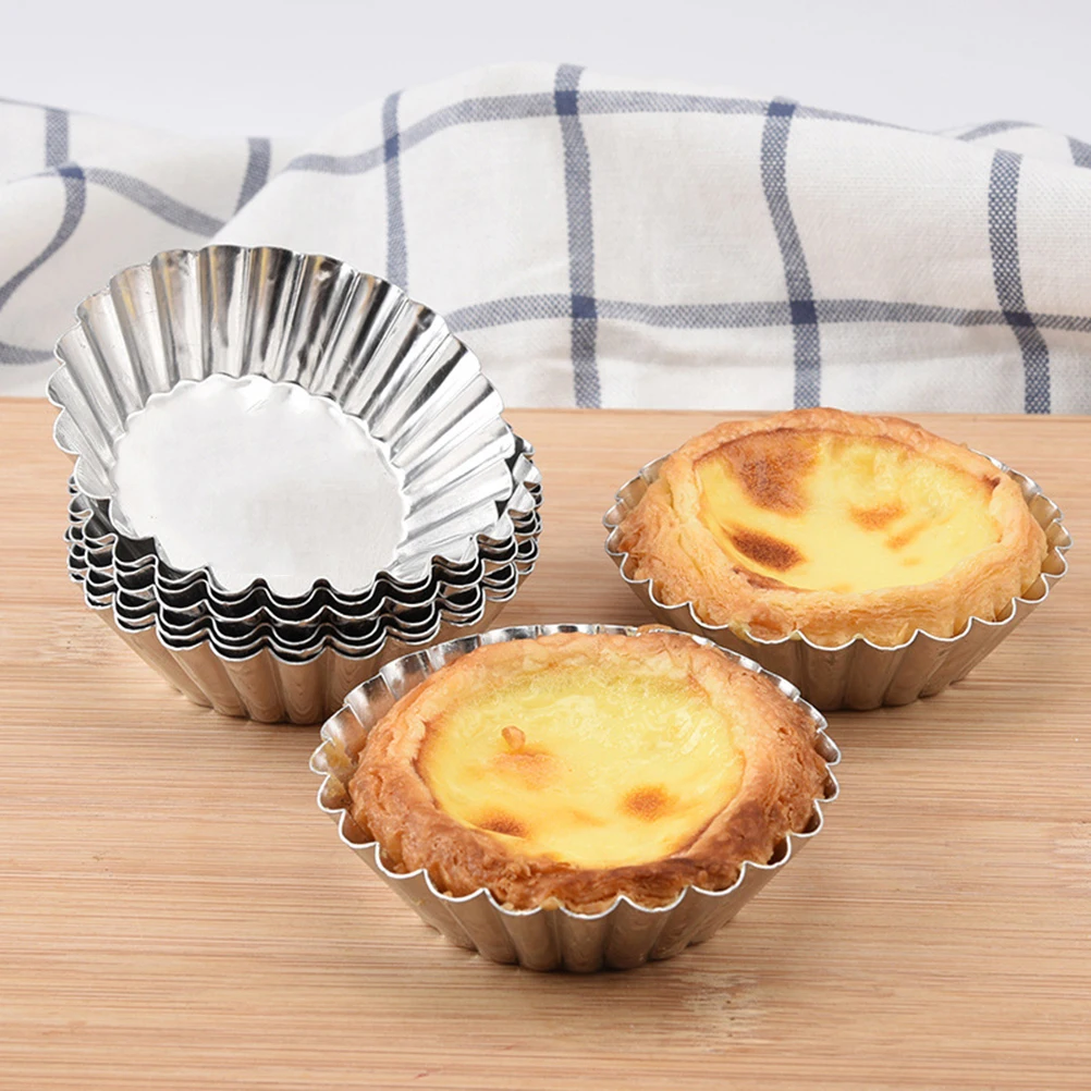

20pcs Egg Mold Cake Pans Aluminum Foil Jelly Cups Baking Cone Cone Cake Mold Metal Cupcake Reusable Nonstick
