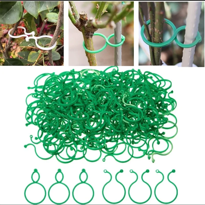 

50/100 Pcs Plant Support Garden Clips Trellis Buckle Ring Vegetable Tomato Grow Upright Garden Raised Bed Plant Stand Tool