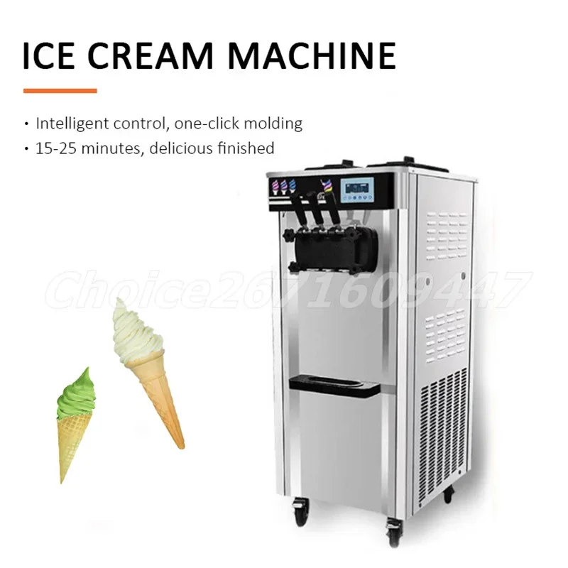 

Commercial Vertical Soft Ice Cream Machine Three Flavors Ice Cream Machine Stainless Steel Sundae Freeze Cone Maker for Sale