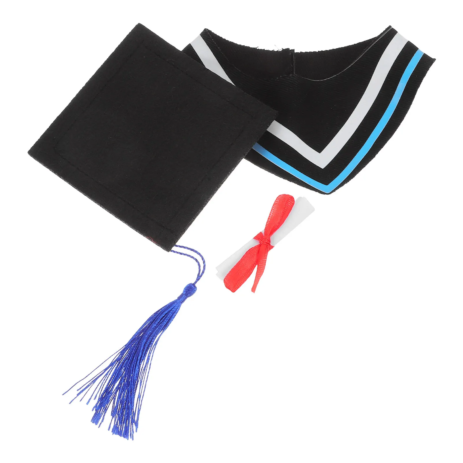 1 Set Bear Graduation Costume Set Collar Cap Certificate Stuffed Animal Dress Up Accessories Keepsake Graduation