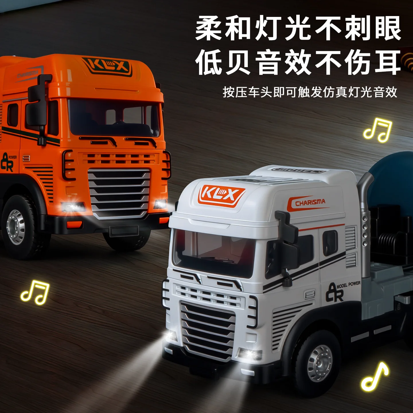 Camión cisterna de simulación para niños, juguete grande con sonido/luces/música, vehículo de transporte de aleación, coche de ingeniería creativo, juguete para niño