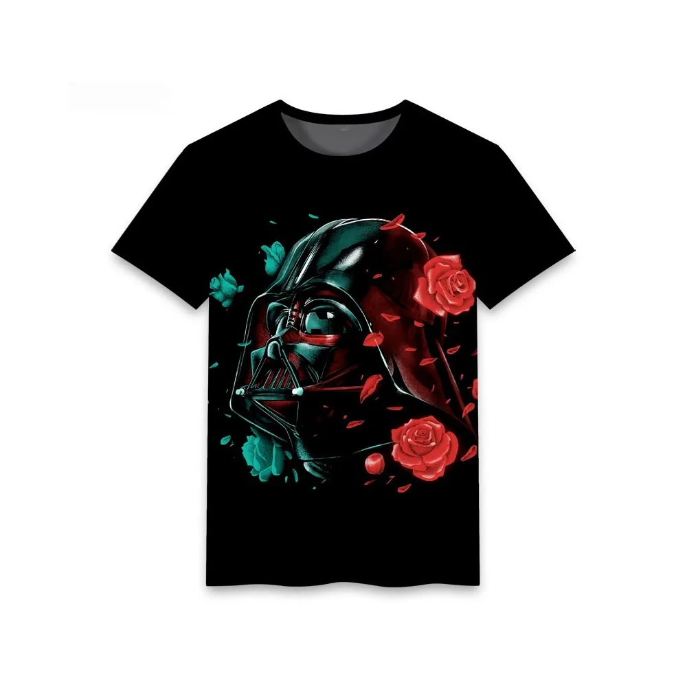 

Летняя популярная футболка с короткими рукавами черного и красного цвета с рисунком серии Star Wars, модная спортивная одежда больших размеров для мужчин и женщин