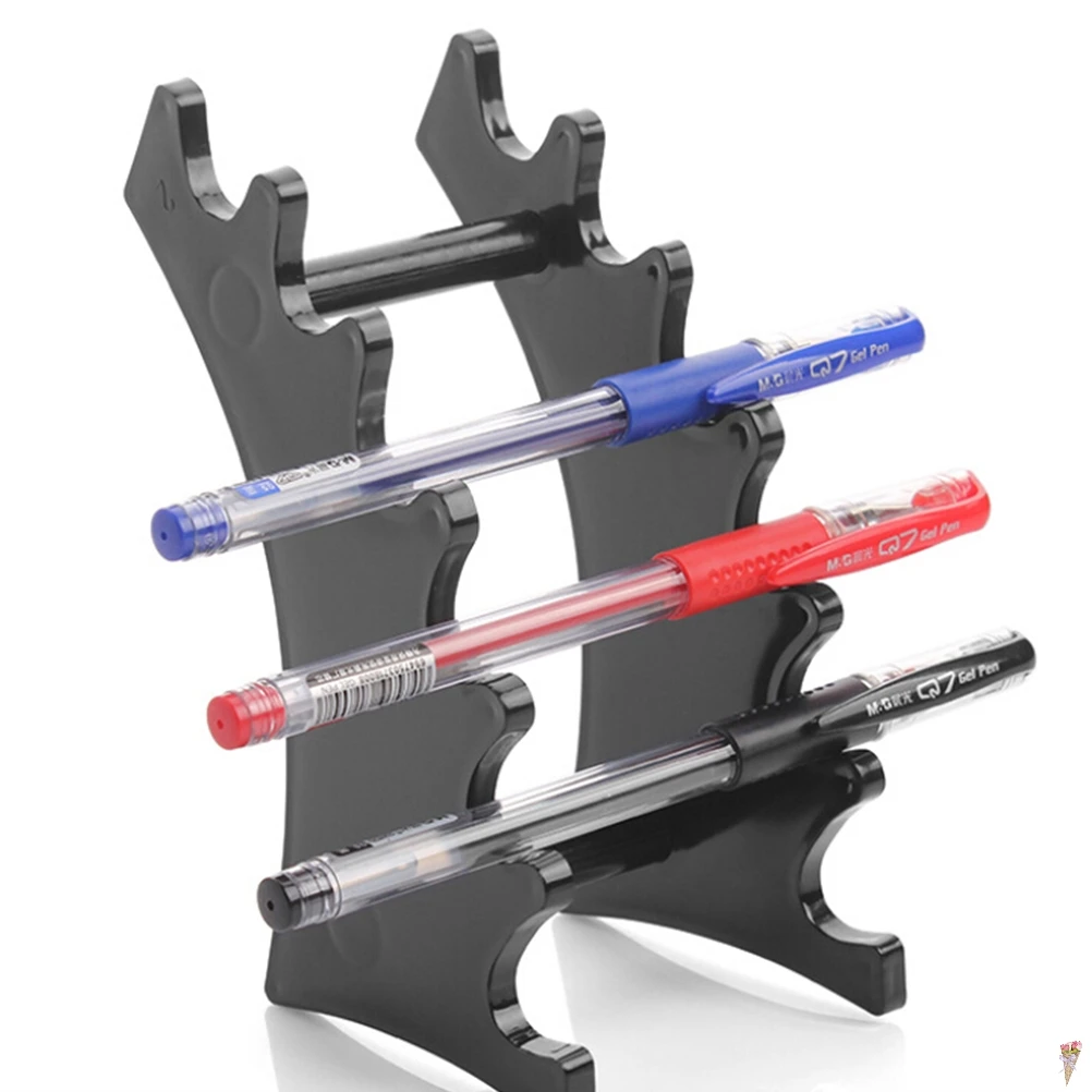 Groothandel Plastic Transparante 6 Slot Potlood Pen Lepel Sieraden Display Houder Stand Rack