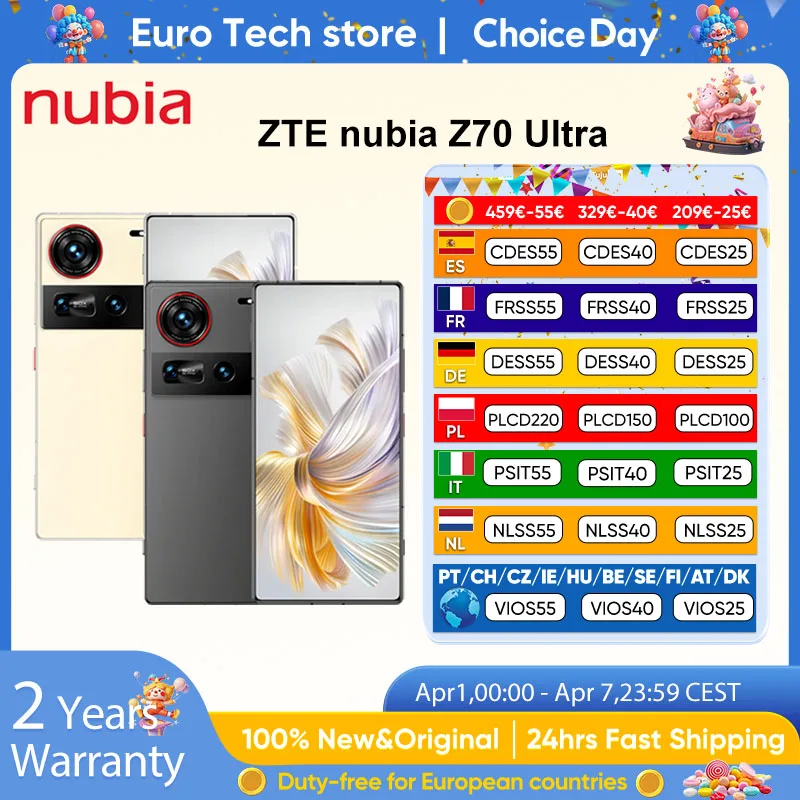 Nubia Z70 Ultra Smartphone 5G 6,85 ''144Hz cámara de pantalla completa 6150mAh batería IP68 impermeable NFC versión Global 100% nuevo