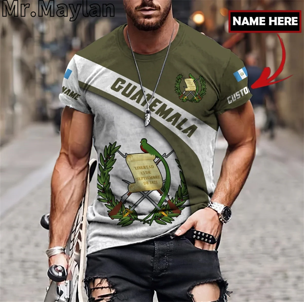 CUSTOM NAME Guatemala Country Flag Art 3D Printed Tshirt Men/Women T-shirt Shorts Sleeve Unique Unisex Harajuku Streetwear H044