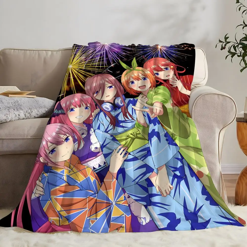 The Quintessential QuintupletsS Throw Soft Coral Fleece Blanket 310gsm Fluffy Warm Throw for Sofa Bed Couch Bedroom Decor