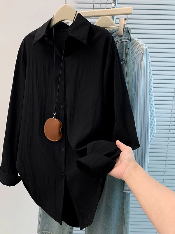 Ele japonês sle longo sve irt feminino plus size versátil emagrecimento high-end sentimento artístico comutar topo