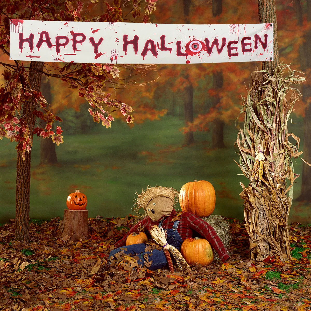 

1Pcs Halloween Hanging Banner Decor Happy Halloween Party Decoration for Indoor Outdoor Spooky Season Celebration