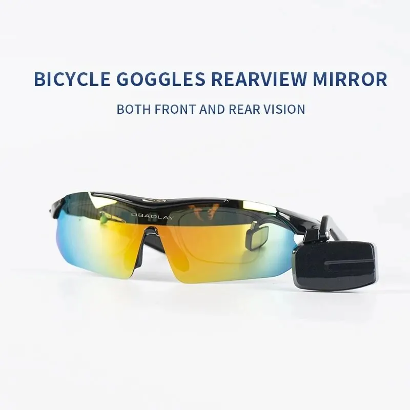 Rrskit Bicycle Goggles Rearview Mirror Cycling Sun Glasses Rearview Mirror Wide Range Reflector Adjustable Bike Back Sight