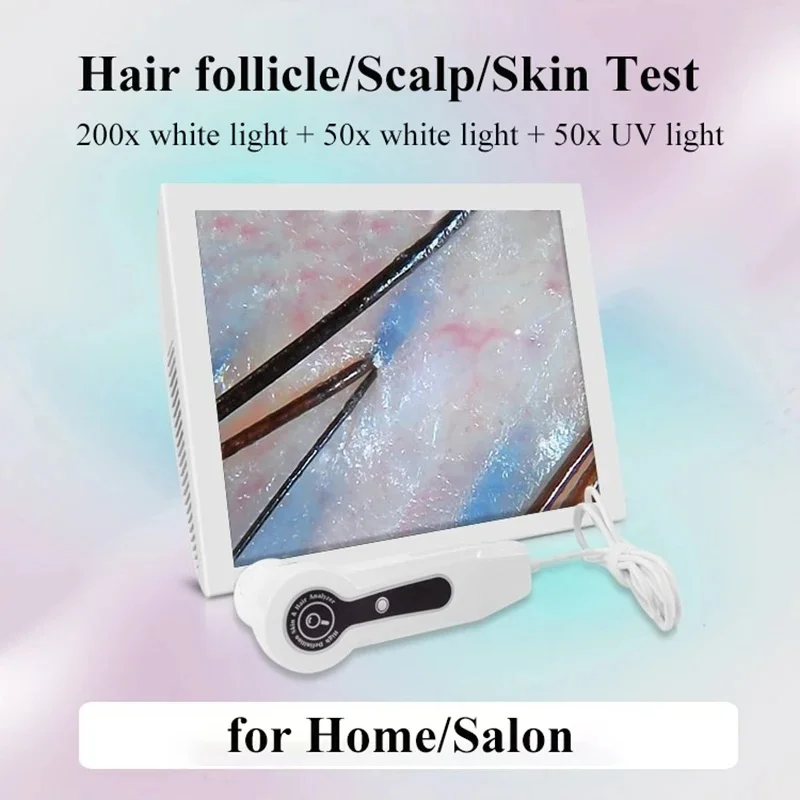 15 Inch HD Display 50/200X Professional Hair Follicle Detector Scalp Diagnostic Machine Skin Analyzer Oil Moisture Skin Tester