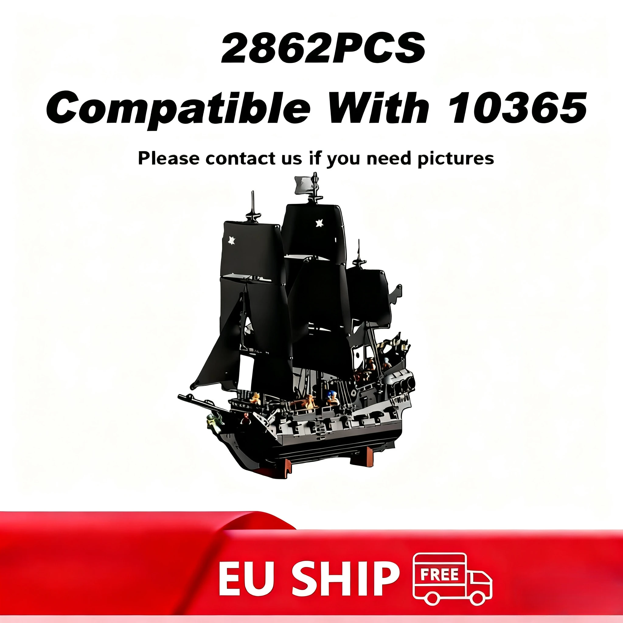 

2025 NEW Sparrow's Pirate Ship Building Blocks Vessel Sailboat Ship Model Bricks Assembling For Kids Adult Birthday Gifts