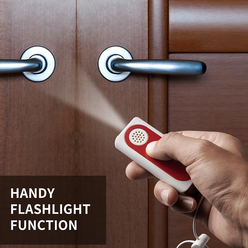 1 PCS Portable Travel Door Alarm 91DB Flashlight For Home Office Apartment Hotel Security Red
