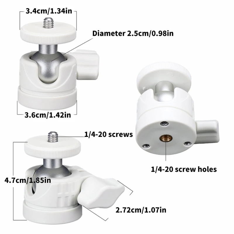 Adaptador trípode Mini con cabezal esférico durabilidad con cojín antideslizante para cámaras SLR