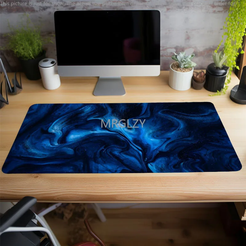 

Abstract Blue Pattern Mouse Pad Large Rubber Anti-slip PC Desk Accessories Mousepad for Offices & Gamer Keyboard Mats Decor Mat