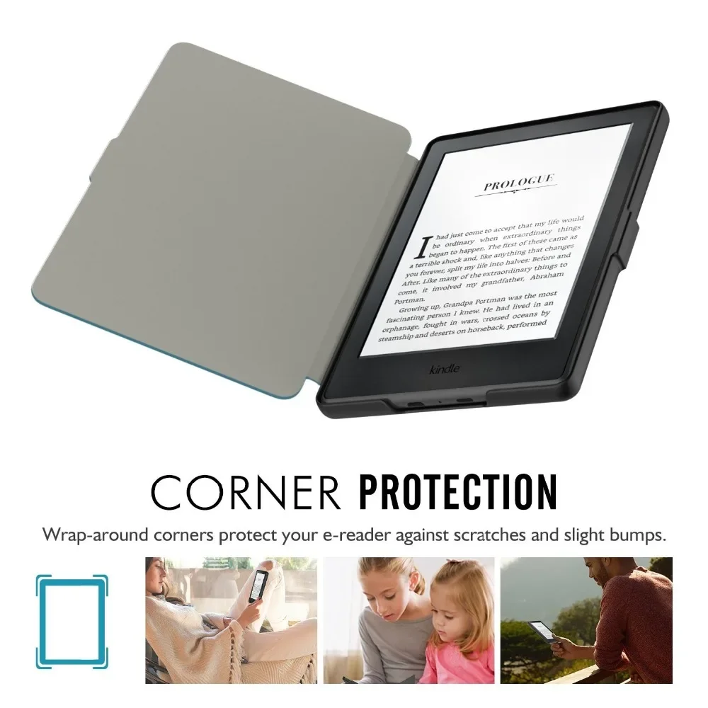 For Kindle Paperwhite 7/6/5th Gen Case + Screen Protector 6'' Paperwhite 1/2/3 DP75SDI/EY21 Leather Cover Wake/Sleep Skin Funda